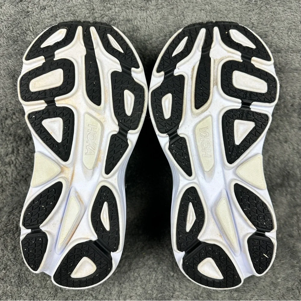 Hoka One One Shoes Womens 6 B Bondi 8 Black/White Running Athletic Gym - Picture 9 of 11